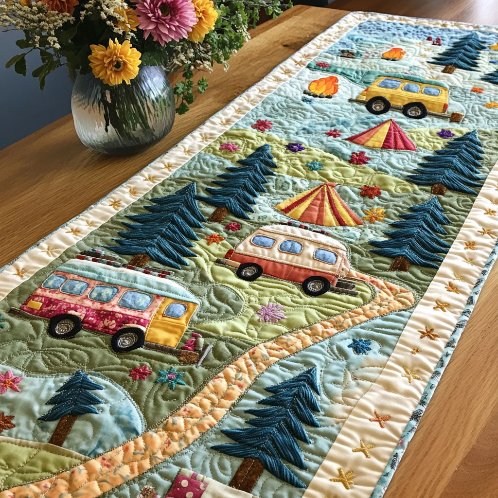 Winding Forest Road Quilted Table Runner NCU0NNT337