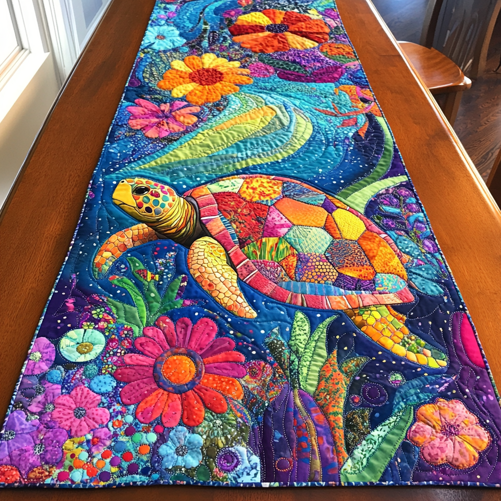Serene Shell Quilted Table Runner NCU0DDK146