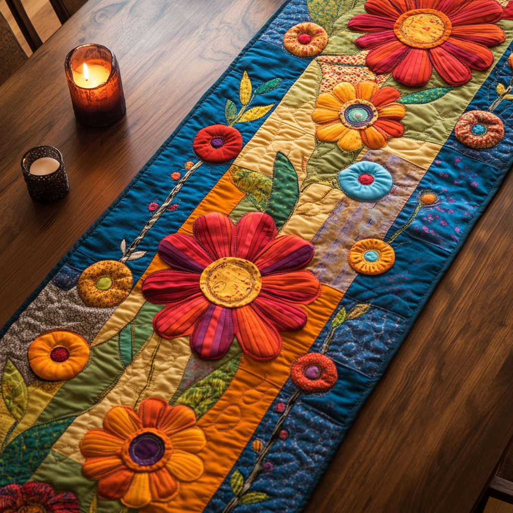 Sunflower Dream Quilted Table Runner NCU0NVH330