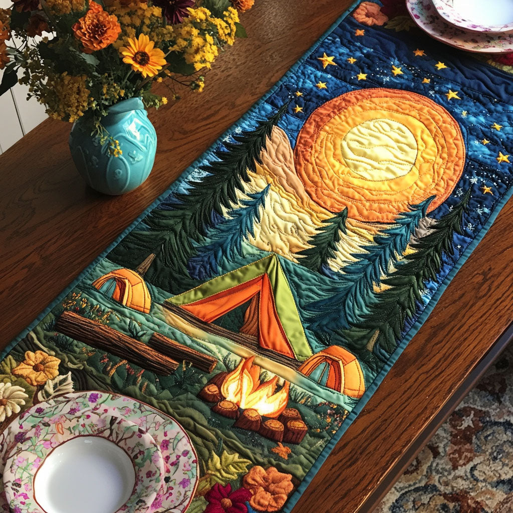 Golden Sunset Camp Quilted Table Runner NCU0NNT332