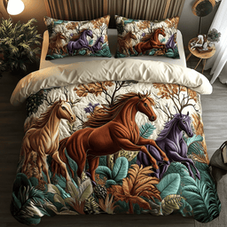 Majestic Mane 3-Piece Quilted Bedding Set NCU0NVH226