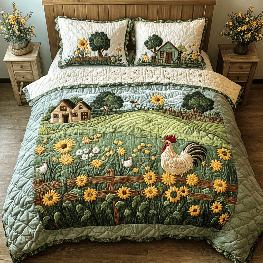 Rustic Comfort 3-Piece Quilted Bedding Set NCU0NVH357