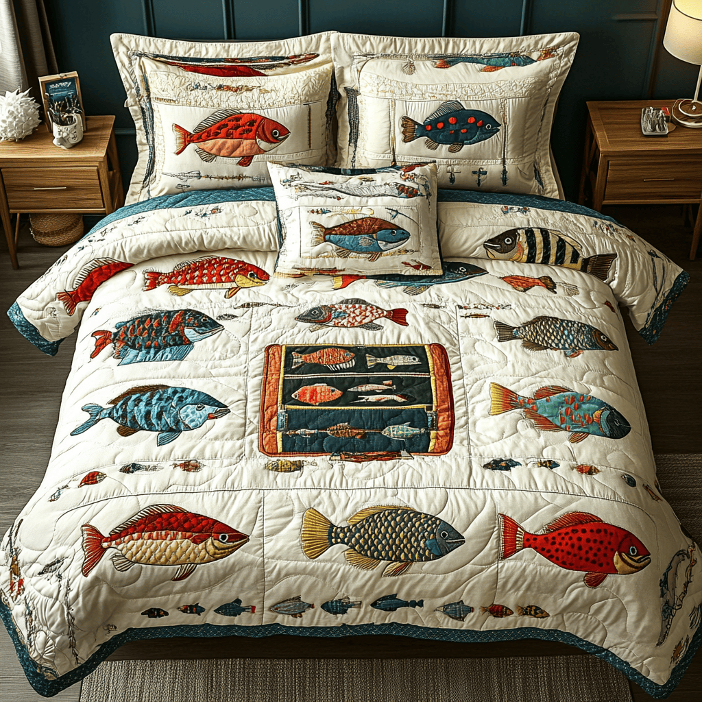 Sea Dreams 3-Piece Quilted Bedding Set NCU0NVH259