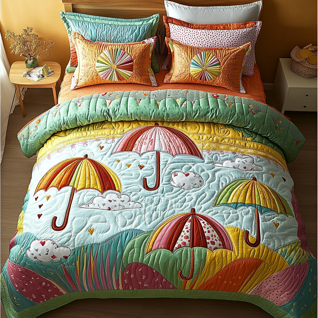 Bright Horizon 3-Piece Quilted Bedding Set NCU0DDK224