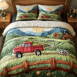 Rural Vibes 3-Piece Quilted Bedding Set NCU0NVH294