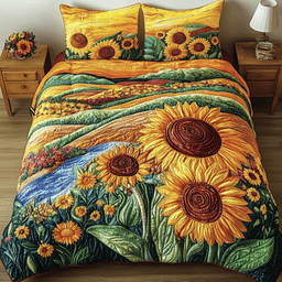 Sunny Delight 3-Piece Quilted Bedding Set NCU0NVH313
