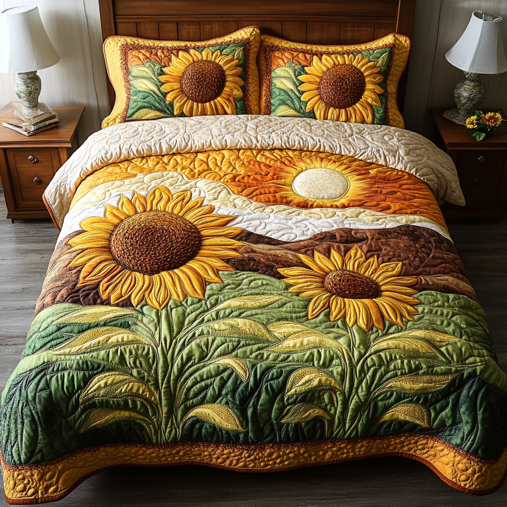 Golden Harvest 3-Piece Quilted Bedding Set NCU0NVH315