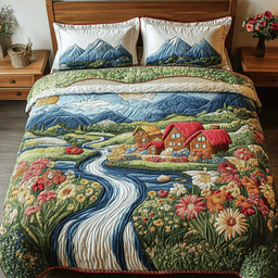 Peaceful Retreat 3-Piece Quilted Bedding Set NCU0NVH350