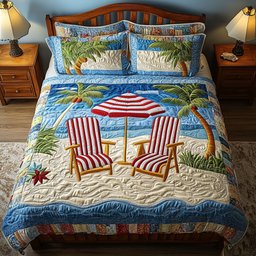 Coastal Escape 3-Piece Quilted Bedding Set NCU0NNT344