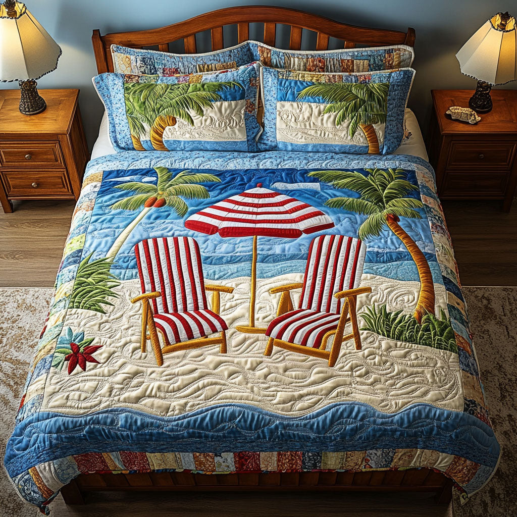 Coastal Escape 3-Piece Quilted Bedding Set NCU0NNT344