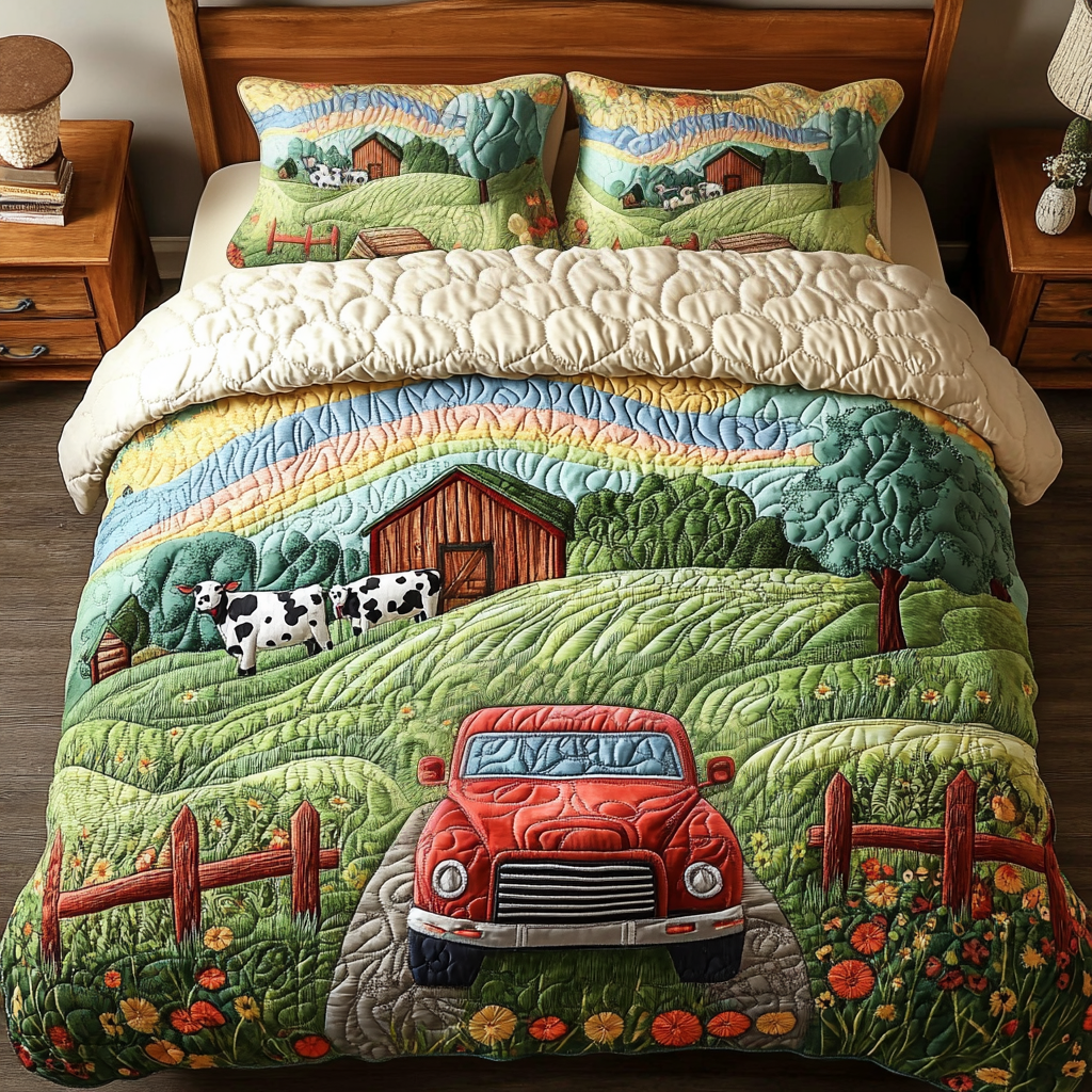 Barn Blessings 3-Piece Quilted Bedding Set NCU0NVH292