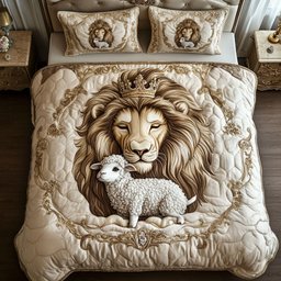 Crowned Strength 3-Piece Quilted Bedding Set NCU0NNT308