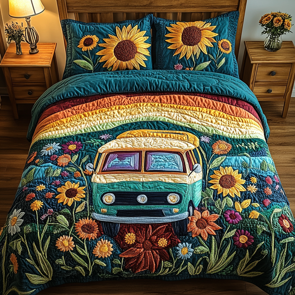 Cozy Fields 3-Piece Quilted Bedding Set NCU0PVL104