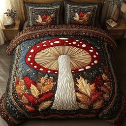 Mystic Fungi 3-Piece Quilted Bedding Set NCU0NVH104