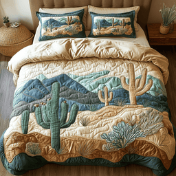 Cactus Serenity 3-Piece Quilted Bedding Set NCU0NVH166