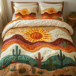 Sunflower Bliss 3-Piece Quilted Bedding Set NCU0NVH215