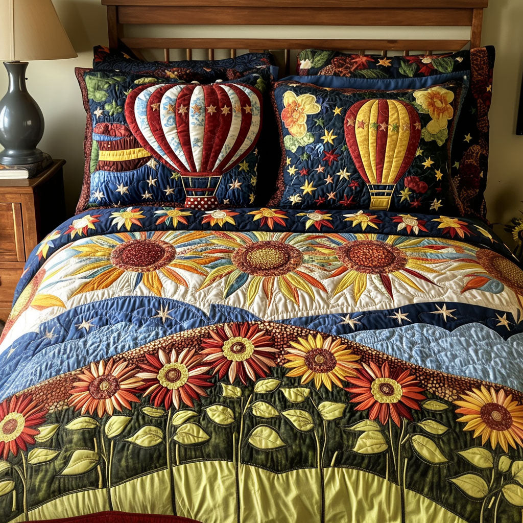 Floating Through Fields 3-Piece Quilted Bedding Set NCU0PTT250