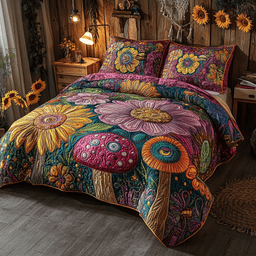 Dreamy Fungi 3-Piece Quilted Bedding Set NCU0PVL097
