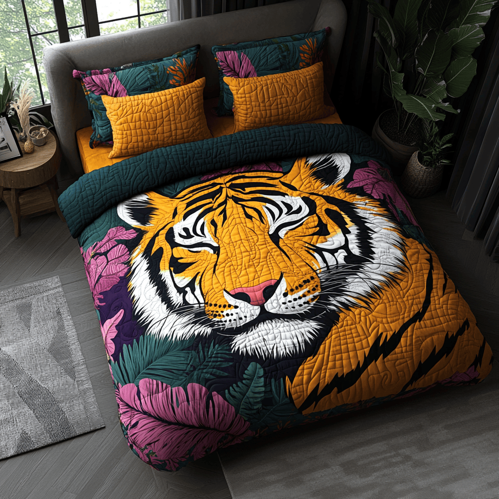 Tiger Tangle Quilted Bedding Set NCU0DV171