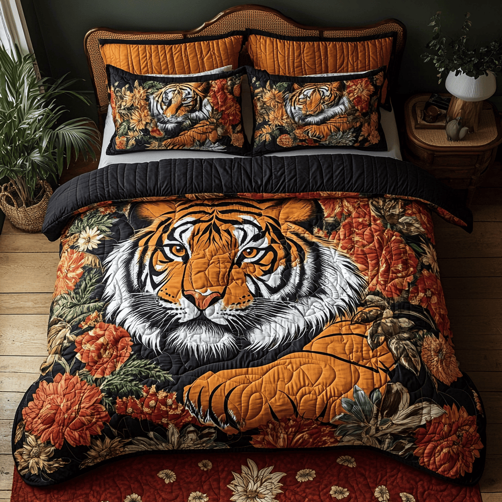 Golden Jungle Quilted Bedding Set NCU0DV166