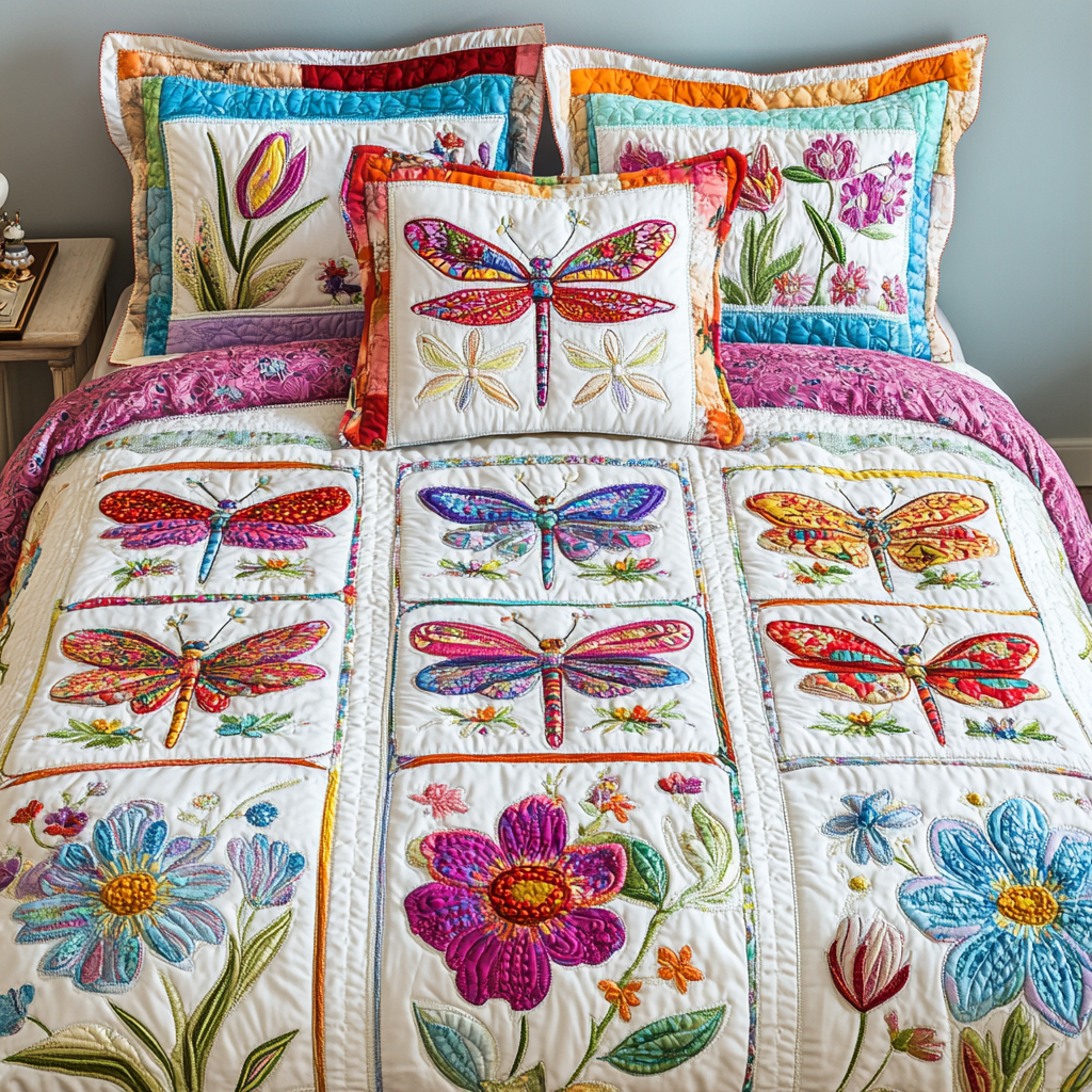 Petal Garden 3-Piece Quilted Bedding Set NCU0NVH178