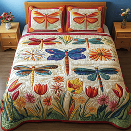 Colorful Haven 3-Piece Quilted Bedding Set NCU0NVH184