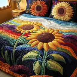 Sunburst Countryside 3-Piece Quilted Bedding Set NCU0PTT221