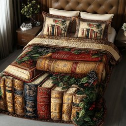 Bibliophiles Haven 3-Piece Quilted Bedding Set NCU0PTT239