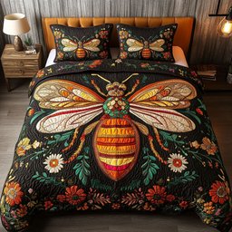 Floral Majesty 3-Piece Quilted Bedding Set NCU0NNT326