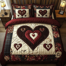 Love Nest 3-Piece Quilted Bedding Set NCU0NVH146