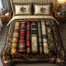 Literary Dreams 3-Piece Quilted Bedding Set NCU0PTT242