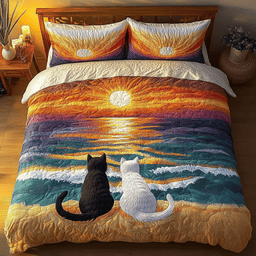 Gentle Felines 3-Piece Quilted Bedding Set NCU0NVH212
