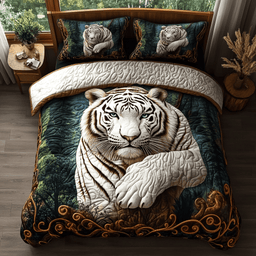 White Tiger Quilted Bedding Set NCU0DV169