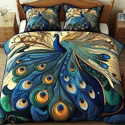 Feathered Elegance 3-Piece Quilted Bedding Set NCU0PVL083