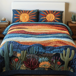 Cactus Garden 3-Piece Quilted Bedding Set NCU0NVH132