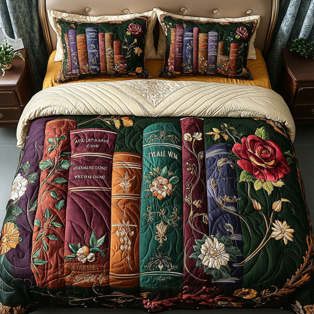 Novel Nights 3-Piece Quilted Bedding Set NCU0PTT243