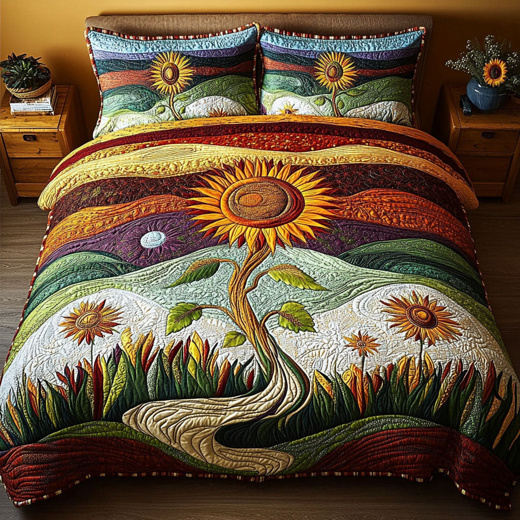 Golden Harvest Night 3-Piece Quilted Bedding Set NCU0PTT218