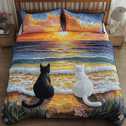 Feline Dream 3-Piece Quilted Bedding Set NCU0NVH209