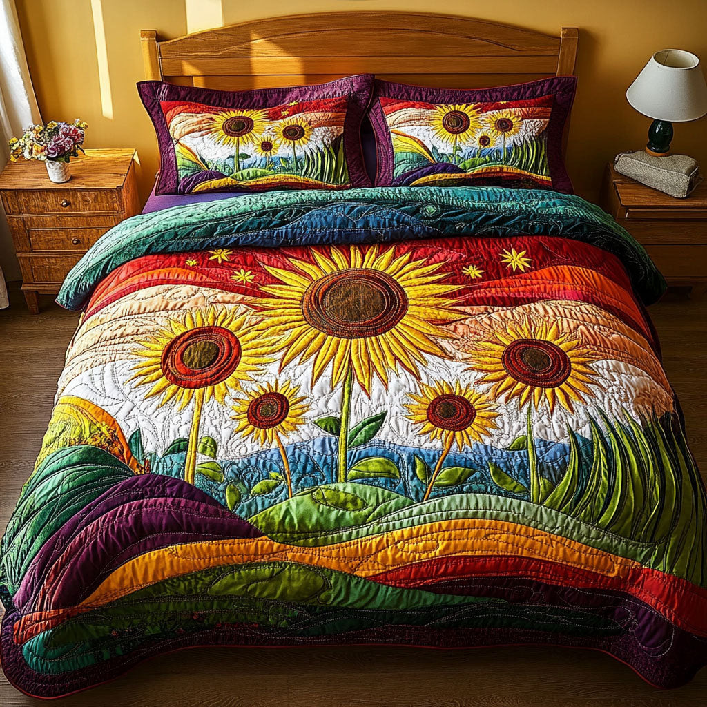 Endless Summer Bloom 3-Piece Quilted Bedding Set NCU0PTT216