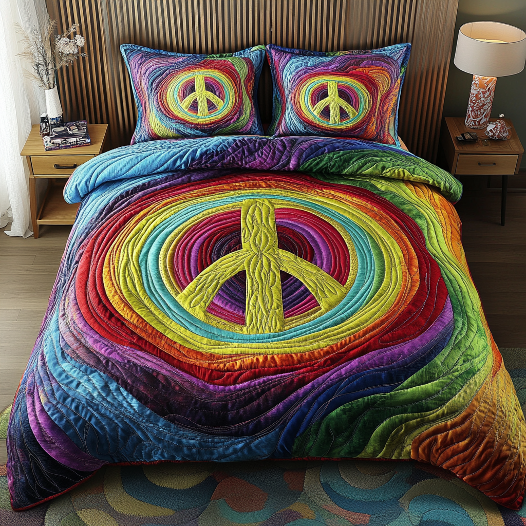 Peaceful Dreams 3-Piece Quilted Bedding Set NCU0PVL070