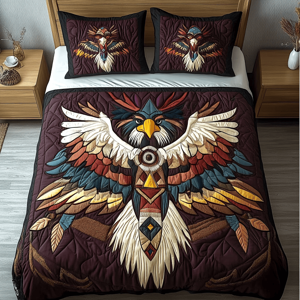 Nature Totem 3-Piece Quilted Bedding Set NCU0NVH078