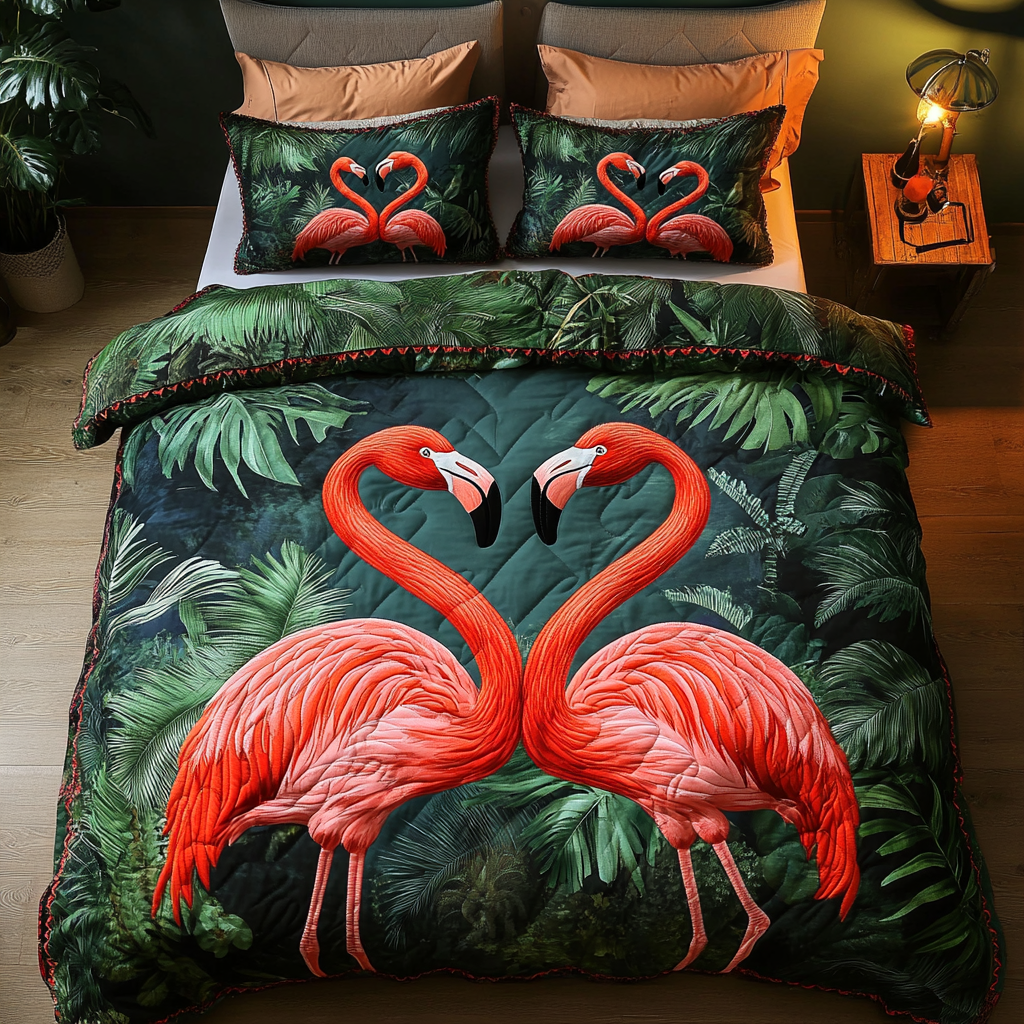Serene Feather 3-Piece Quilted Bedding Set NCU0DDK186