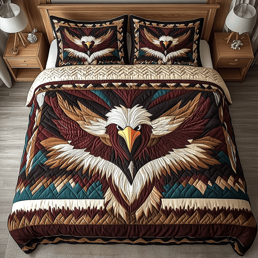 Tribal Majesty 3-Piece Quilted Bedding Set NCU0NVH080