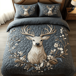 Wild Stag 3-Piece Quilted Bedding Set NCU0PVL063