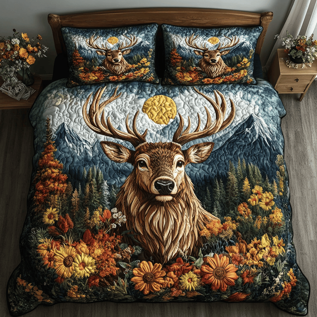 Woodland Charm 3-Piece Quilted Bedding Set NCU0PVL064