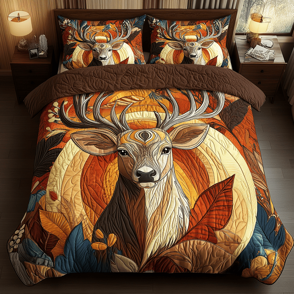 Forest Realm 3-Piece Quilted Bedding Set NCU0PVL069