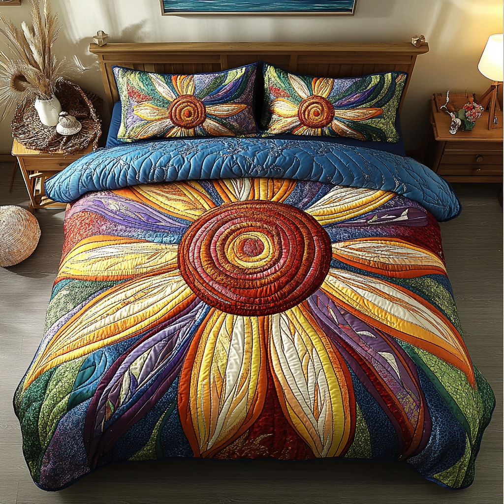 Radiant Bloom 3-Piece Quilted Bedding Set NCU0PVL027