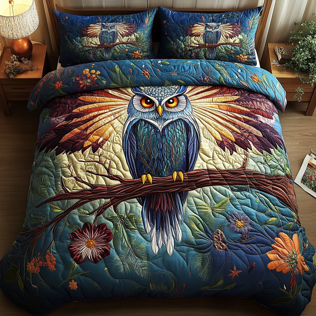 Twilight Wings 3-Piece Quilted Bedding Set NCU0NVH100