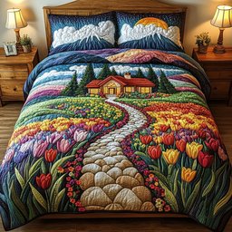 Countryside Bliss 3-Piece Quilted Bedding Set NCU0PTT198