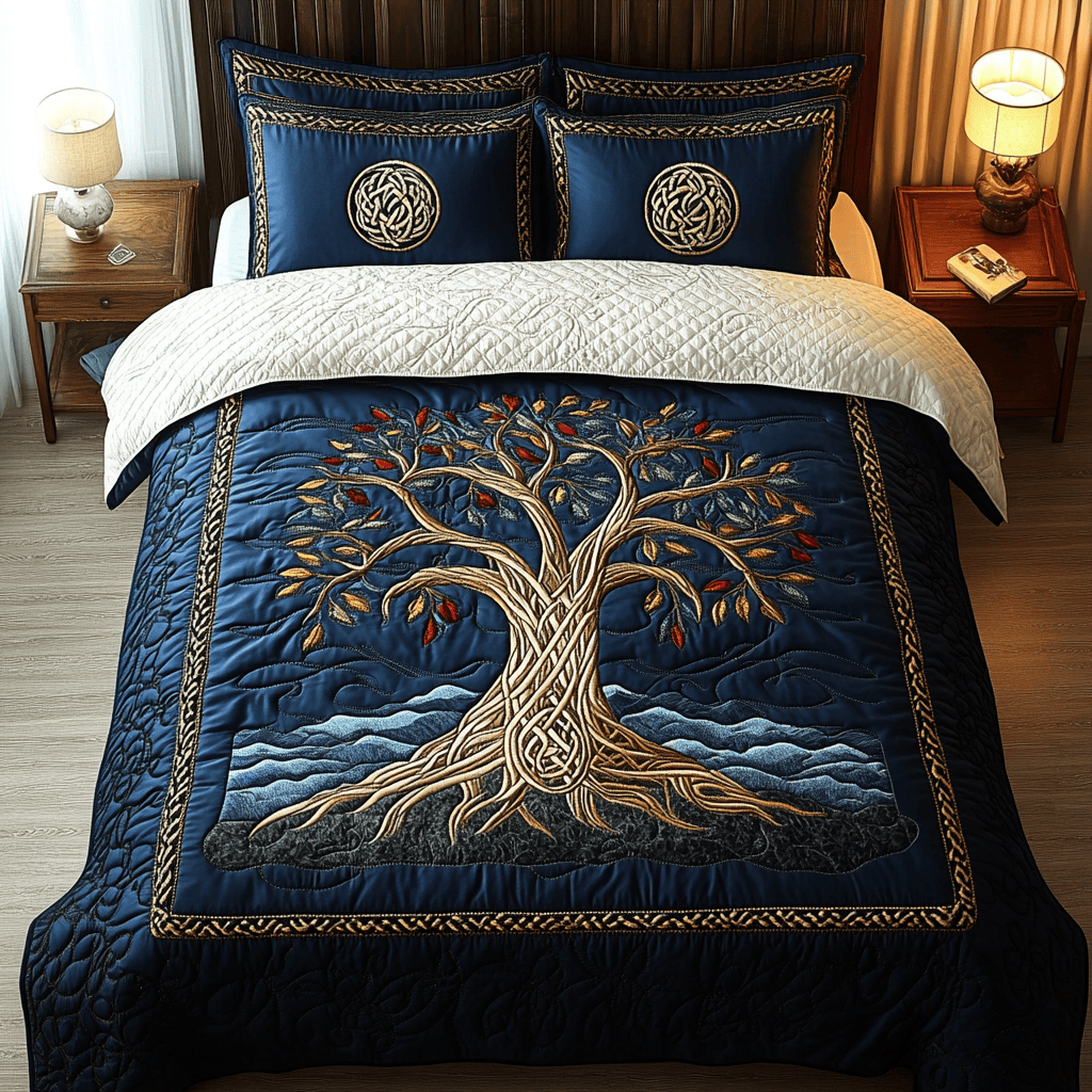 Flourishing Spirit 3-Piece Quilted Bedding Set NCU0DDK163